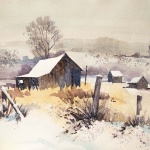 Fresh Blanket of Snow, 11.5x15.5 inches, Watercolor